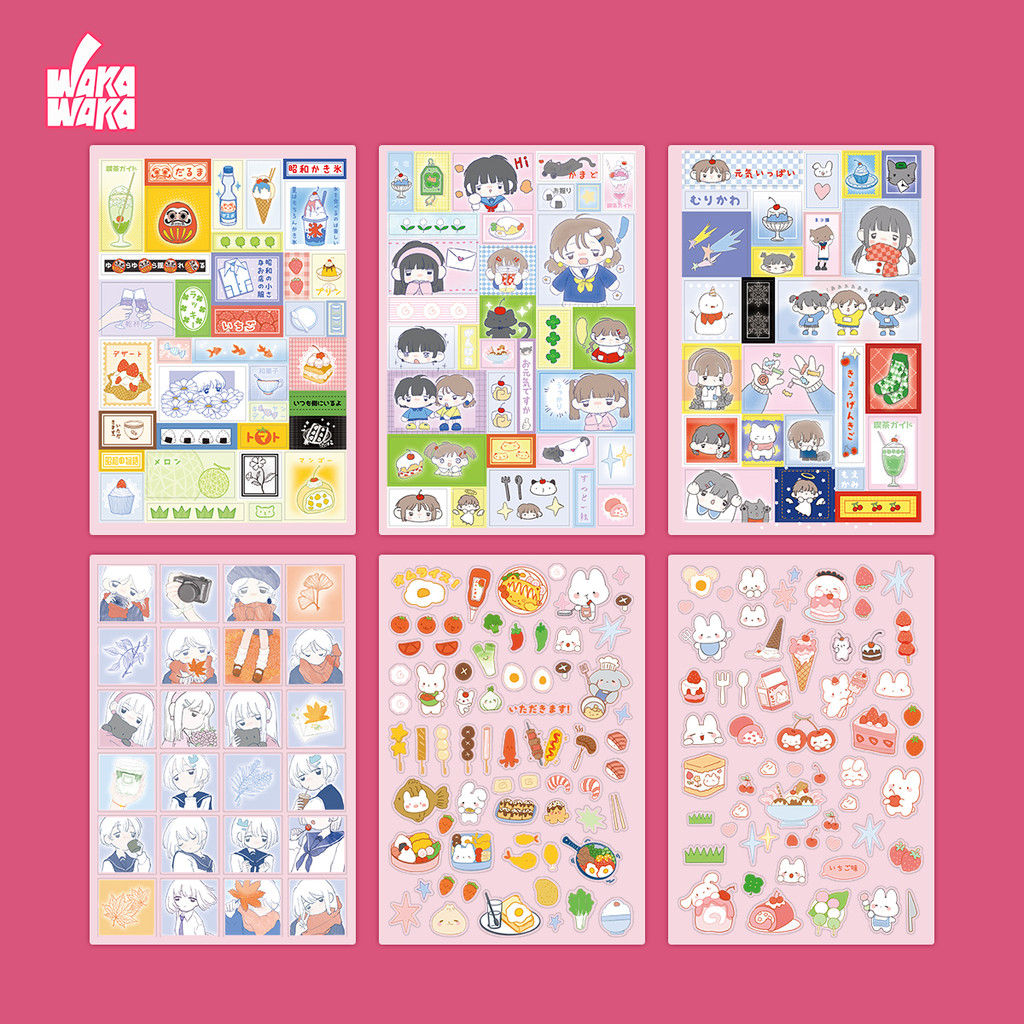 

WAKAWAKA Sticker Set Anime Character Stickers Diy Decoration Sticker For Planner Scrapbook Diary Album