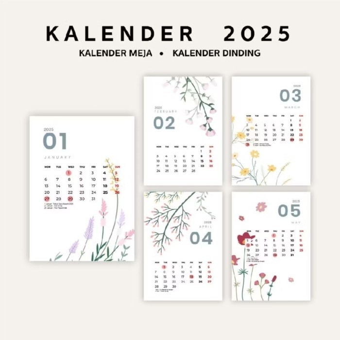 

Andma Kalender 2025 Aesthetic Dinding Meja Tema Tanaman - Meja