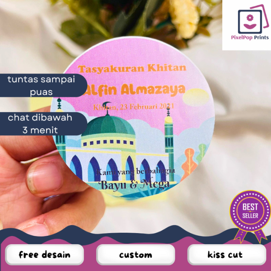 

Opikapip 12-15 Sticker Syukuran Khitanan Anak Sticker Bento Tasyakur Walimatul Khitan Anak souvenir