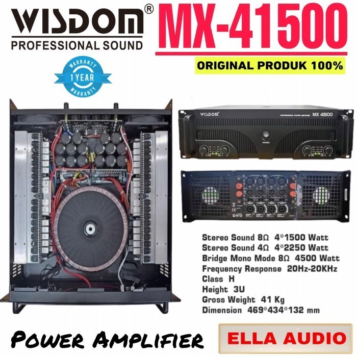 DISKON Power Wisdom MX41500 4-channel Amplifier Power Wisdom Mx 41500