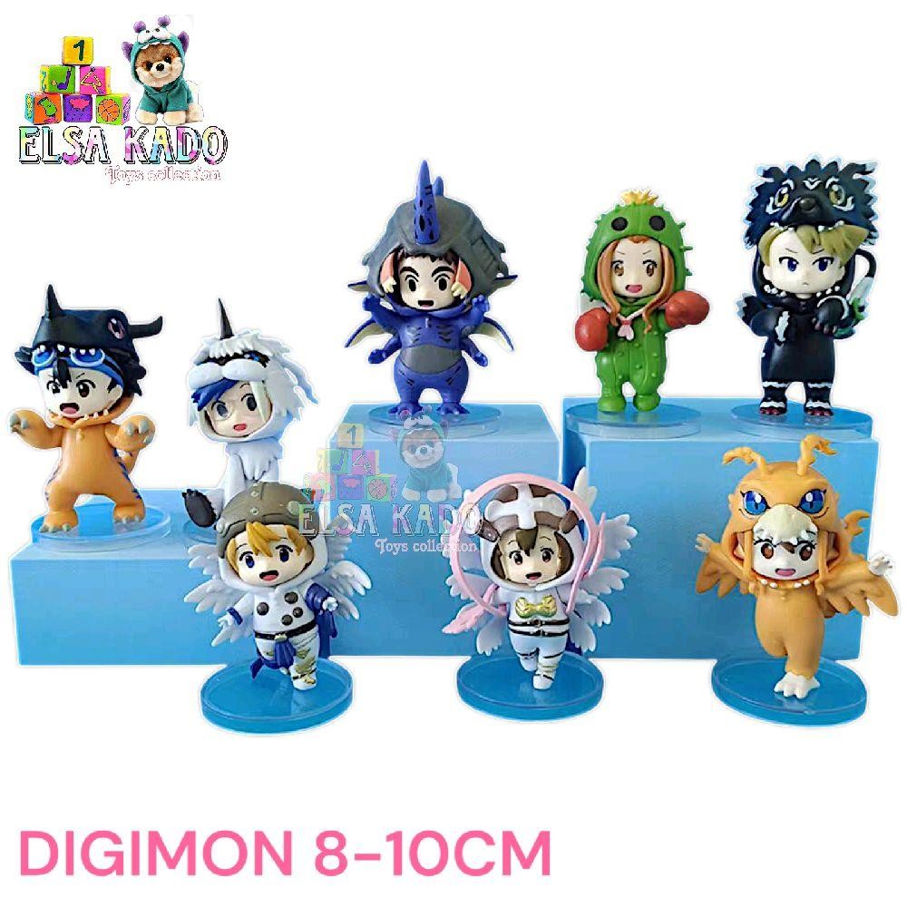 Action Figure Digimon Chibi 10cm Kostum Cosplay Karakter Takeru Angemon / Sora Birdramon / Mimi Toge