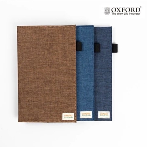 "D.LTA" - TERMURAH OXFORD FABRIC NOTEBOOK COVER A5 B5 SAMPUL JAKET KAIN BUKU TULIS - Abu gelap, A4