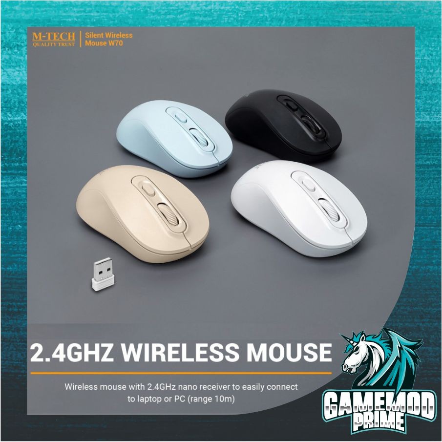 Mouse Wireless M-Tech W70 Silent Click 2.4Ghz Battery / MOUSE M TECH W 70/ MOUSE WIRELESS