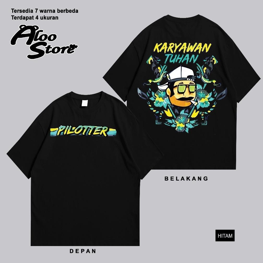 Promo Kaos Pilotter Karyawan Tuhan 100% Original Brand Pilotter Kekinian Keren Baju Anak Dewasa Pria