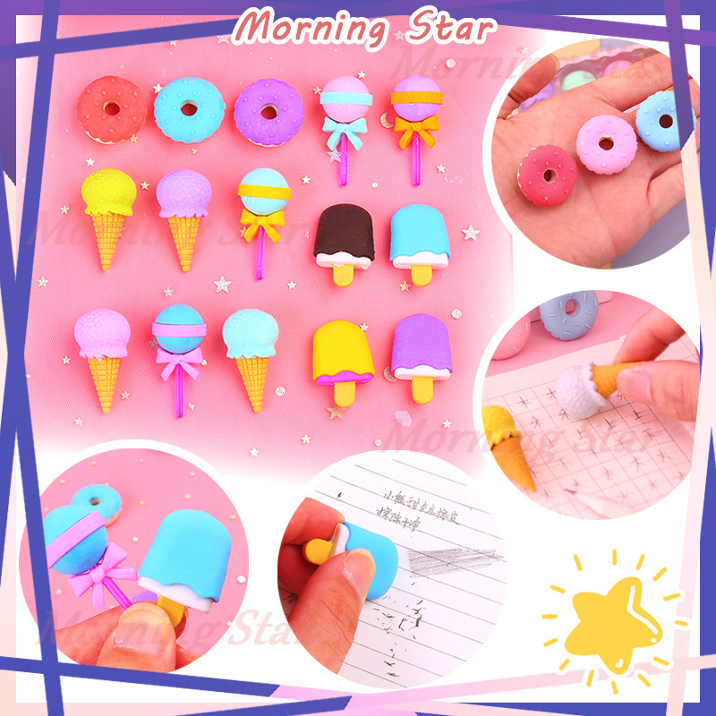

Penghapus Ice Cream Donat Lolipop/4 In1 Penghapus Set Lucu/Penghapus Lolipop Donat