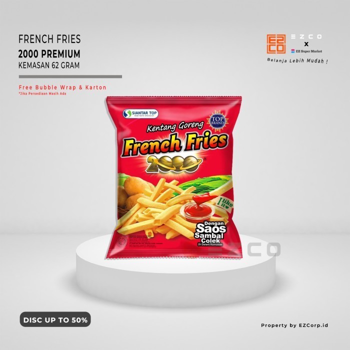 

FRENCH FRIES 2000 PREMIUM KEMASAN 62 GRAM