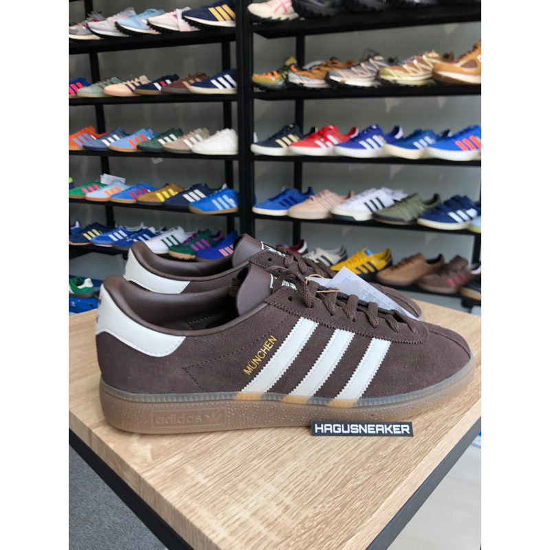 PROMO ADIDAS MUNCHEN [BROWN/WHITE] #GW1401 HAGUSNEAKER GARANSI 100% ORIGINAL