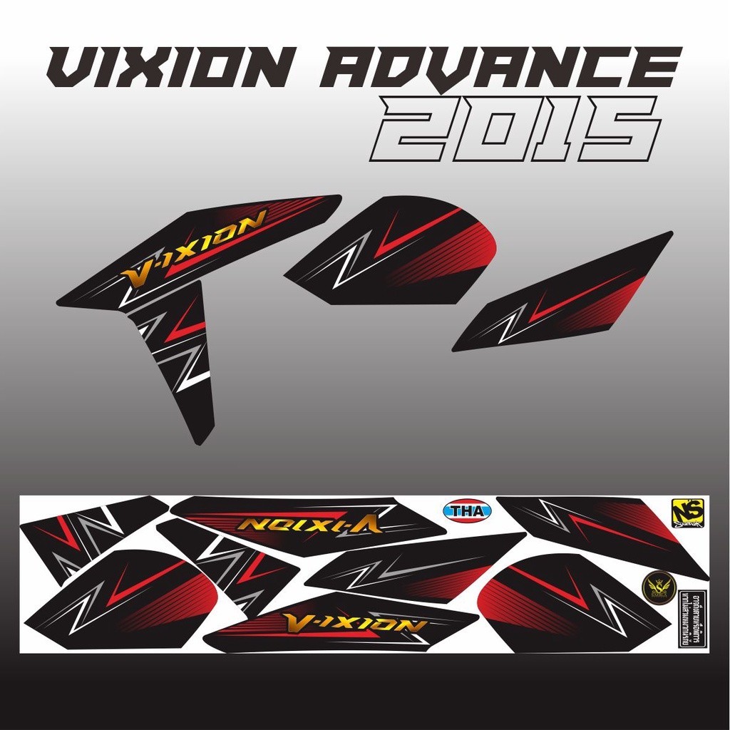 STICKER STRIPING BODY VIXION ADVANCE 2015 NVA YAMAHA VIXION MERAH