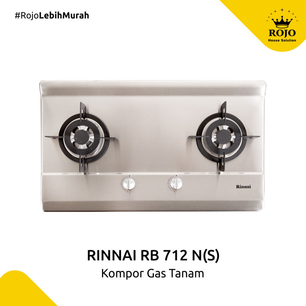 diskon promosi Kompor Tanam 2 Tungku Stainless Rinnai RB 712 N (S) garansi 12 bulan