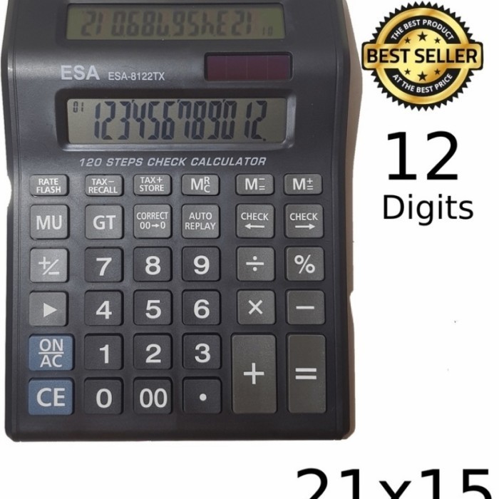 

Kalkulator Digital LED 2 Layar 12 Digit ESA - Kalkulator Check - Biasa