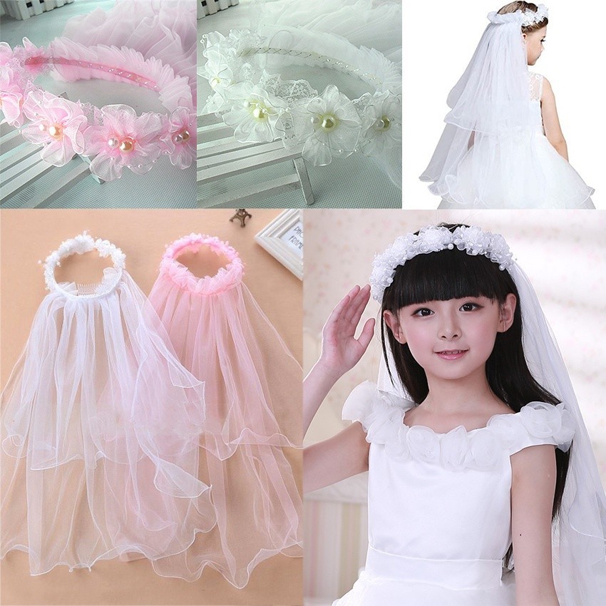 Bando Veil Bunga Anak Pengapit Mahkota Bunga Hijab