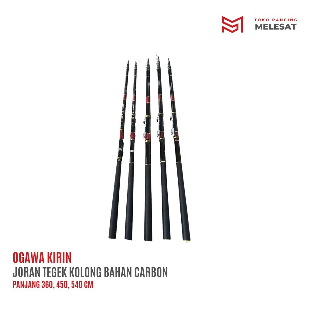 Ogawa Kirin Joran Pancing Tegek Kolong Bahan Carbon Full Keramik Ukuran 360, 450, 540