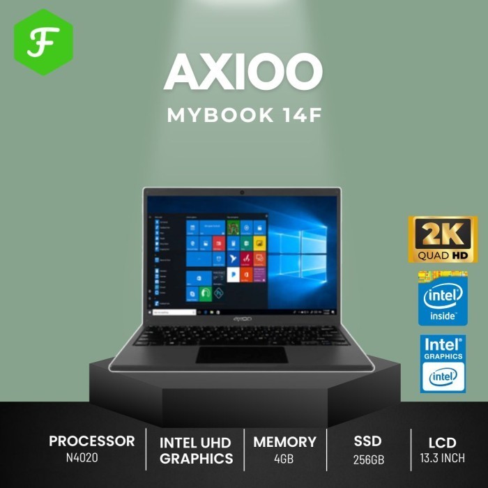 Laptop Axioo Mybook 14F Intel N4020 13.3 inch 2.5k