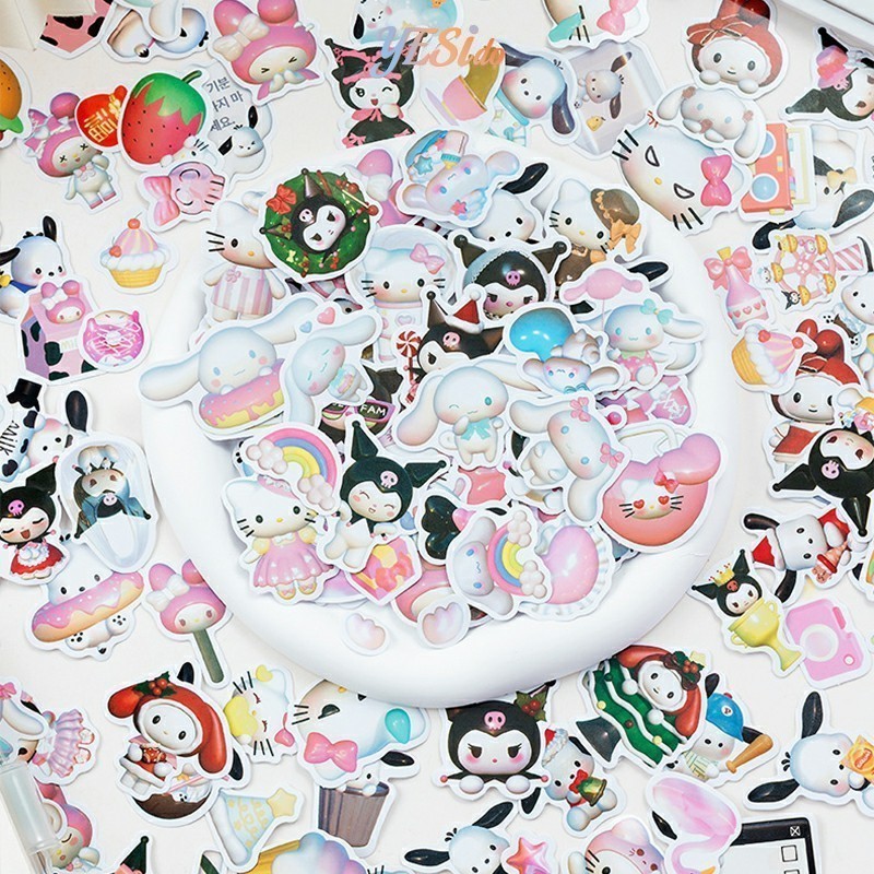 

COD✨ Stiker Lucu Sanrio 3D Stiker Buku Harian Diy Buku Catatan Harian Bahan Dekorasi Stiker Cangkir