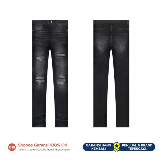 RUCAS Drak Grey Caviar Leather Jeans