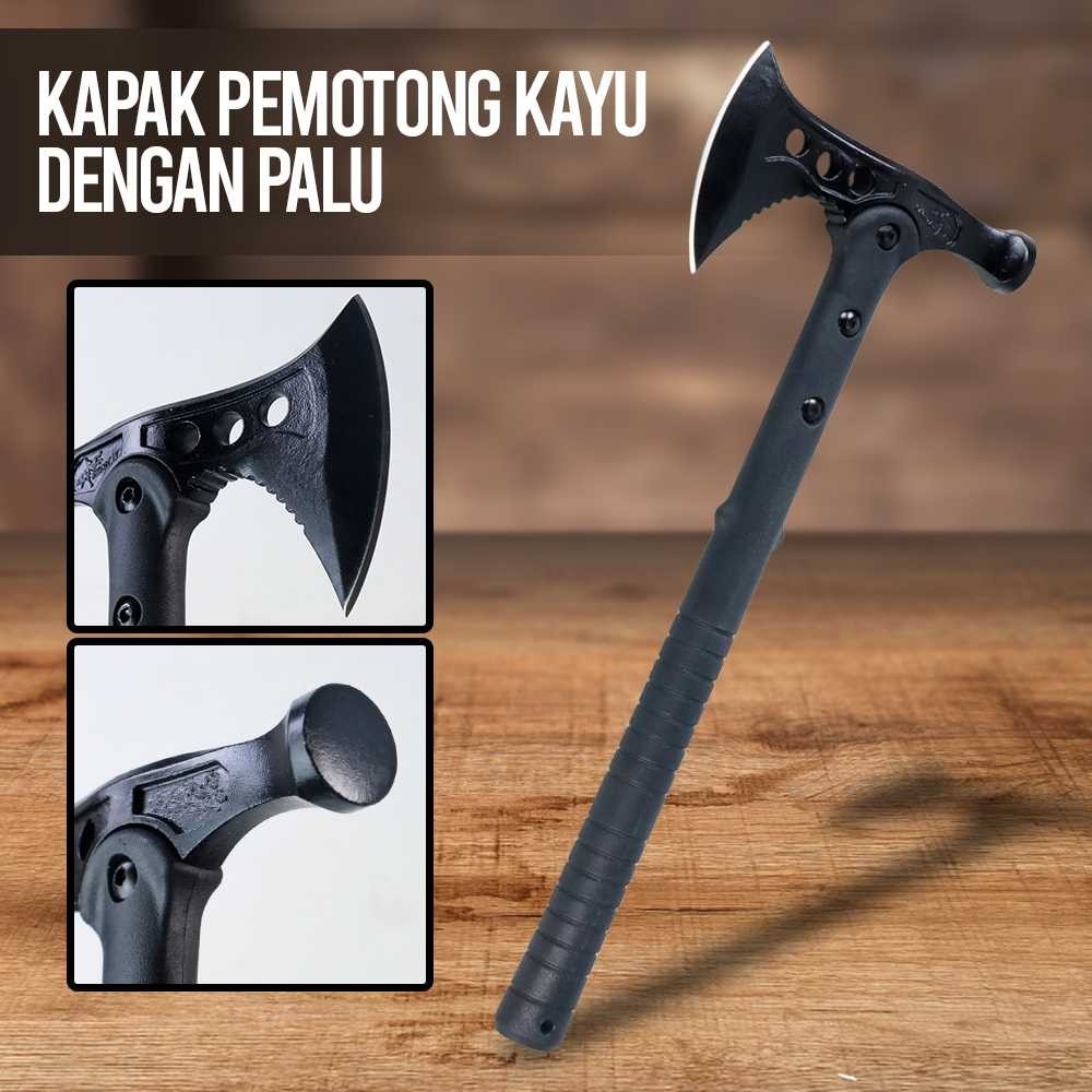COD Kampak Kapak Pemotong Kayu Survival Bushcraft Outdoor Besar Super Tajam Dengan Palu 2 In 1