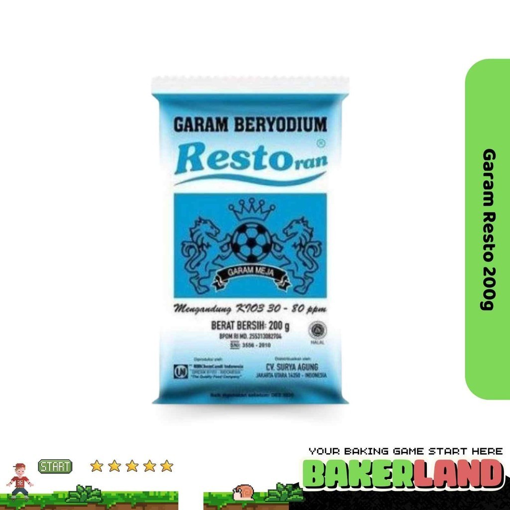 Garam Resto 200g / Garam Dapur / Garam Dapur Beryodium / Garam / Garam Gurih / Garam Halus / Garam Laut Murni