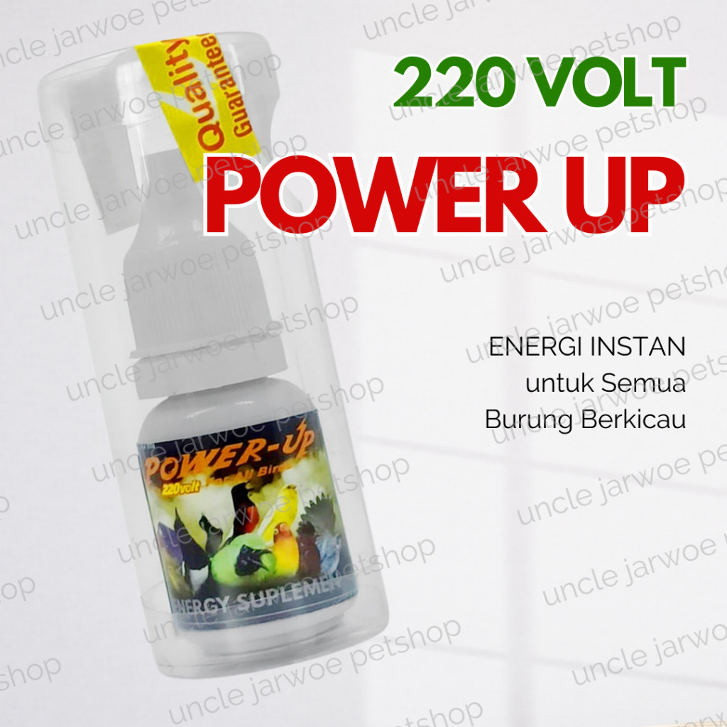 POWER UP 220 VOLT VITAMIN OBAT PENGGACOR BURUNG MURAI KACER KENARI PENAMBAH MENTAL TEMPUR