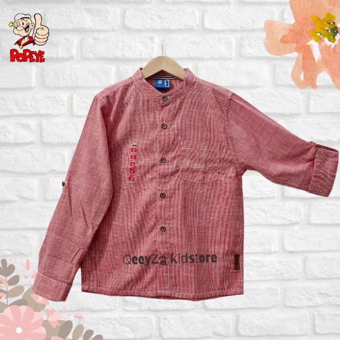 Terlaris ✨ -Kemeja Koko Anak Laki Laki New Series by Popeye - Merah, 5