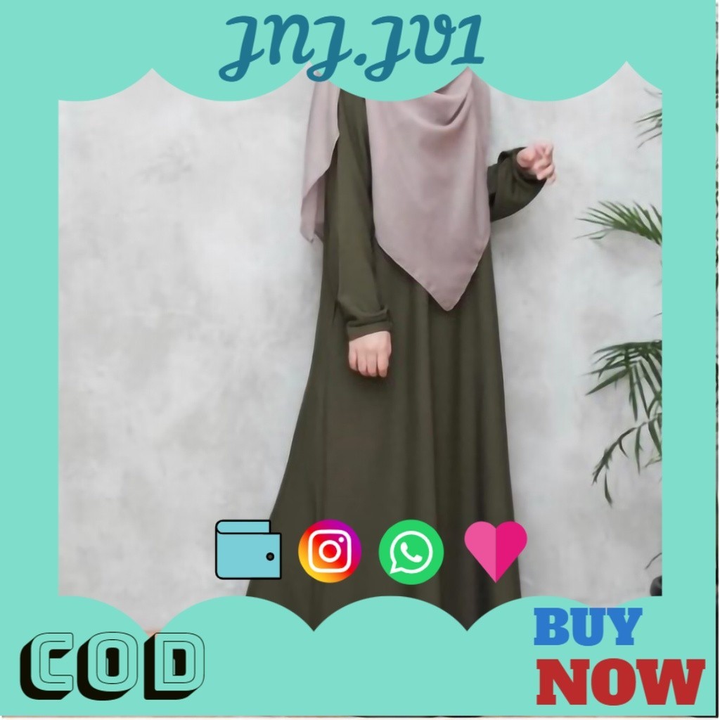 5.5 BIG SALE Gamis Polos Lengan Kancing Size S M L XL XXL Dress Jumbo Busui Friendly Big Size