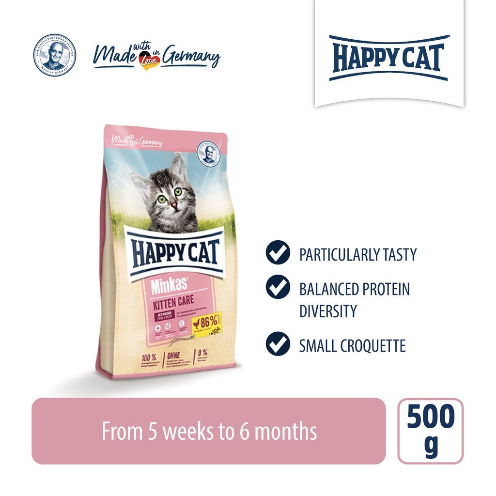 Happy Cat Minkas Kitten Care 500gr Freshpack makanan kucing happy cat kitten