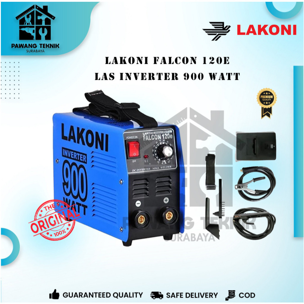 Mesin Las Lakoni Falcon 120E Trafo Las Inverter 900 Watt Travo Las 120 Ampere Mesin Las Listrik