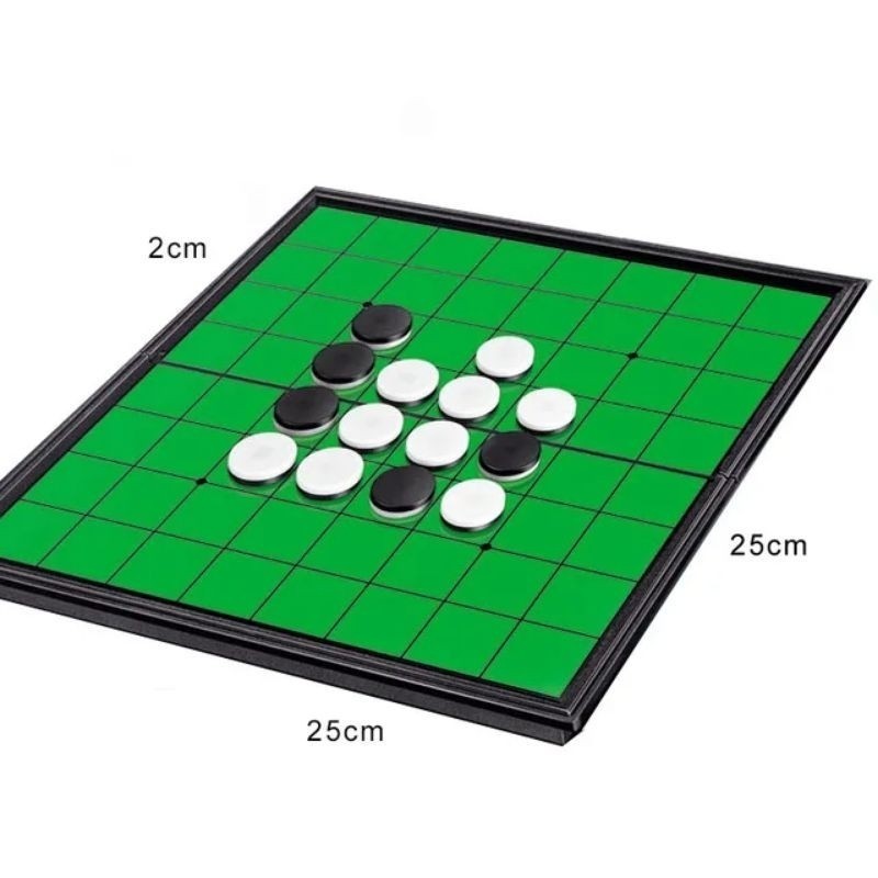 Catur Flip Catur Othello/Bidak Catur Hitam Putih/Bidak Catur Magnetik Portabel/Papan Catur Sudut Bul