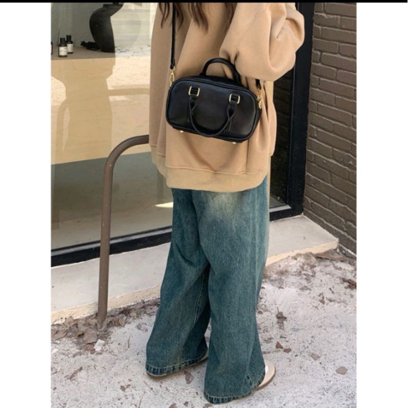 Tas slempang kulit wanita Tas cewek Korean Retro spiddi (desain simpel dan elegan)