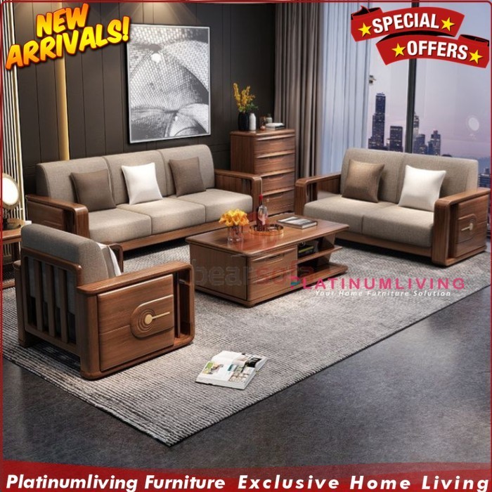 Set kursi tamu kayu jati terbaru kursi tamu bantalan tebal