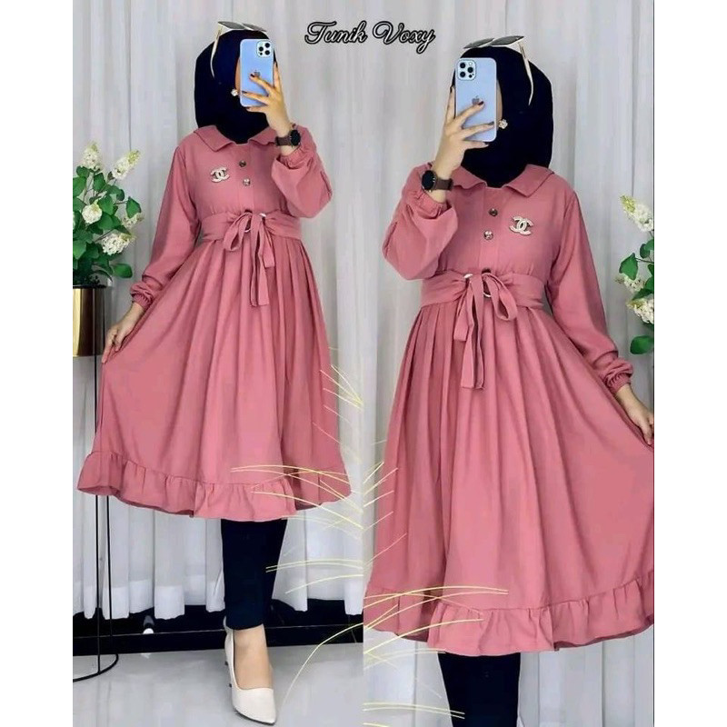 DAISSY TUNIK TUNIK TERBARU  TUNIK POLOS FREE BELT TUNIK REMPEL TUNIK WANITA TERBARU  TUNIK REMAJA TU