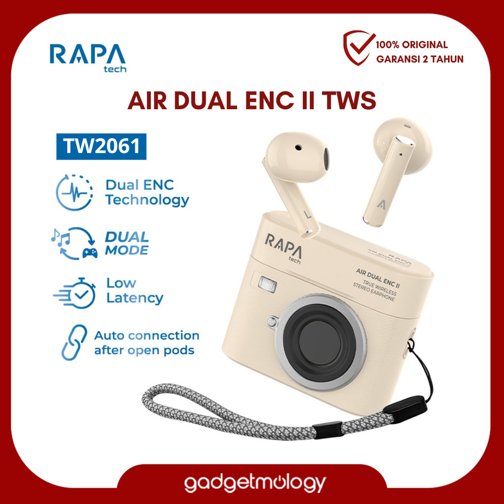 RAPAtech AIR Dual ENC II TWS True Wireless Headset Bluetooth Earbuds Earphone - TW2061