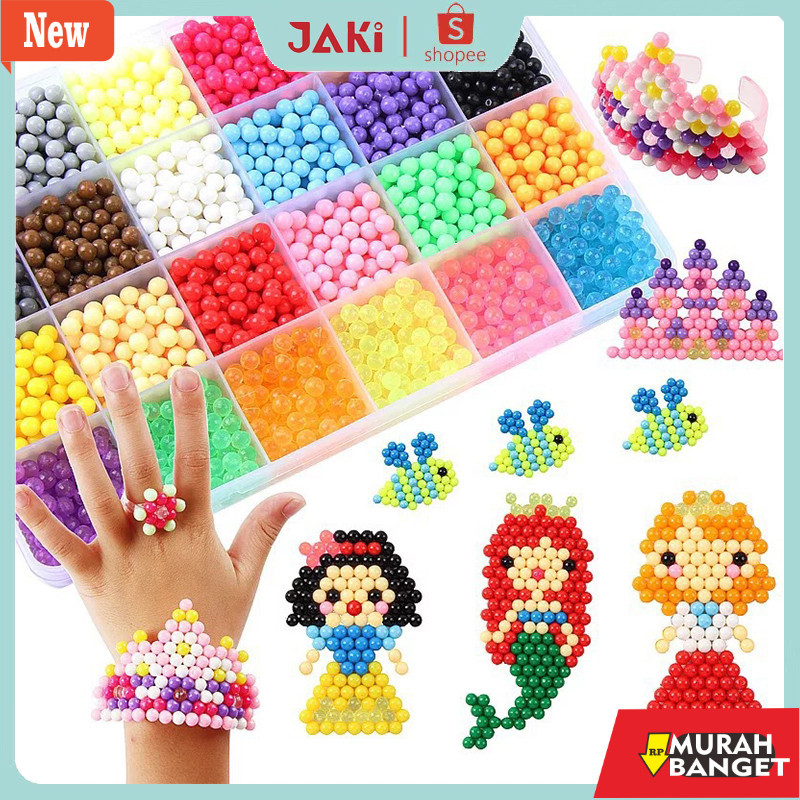 mainan anak robot yang lagi viral- JAKI Mainan puzzle manik ajaib Set 2200pcs diy pendidikan tempelk