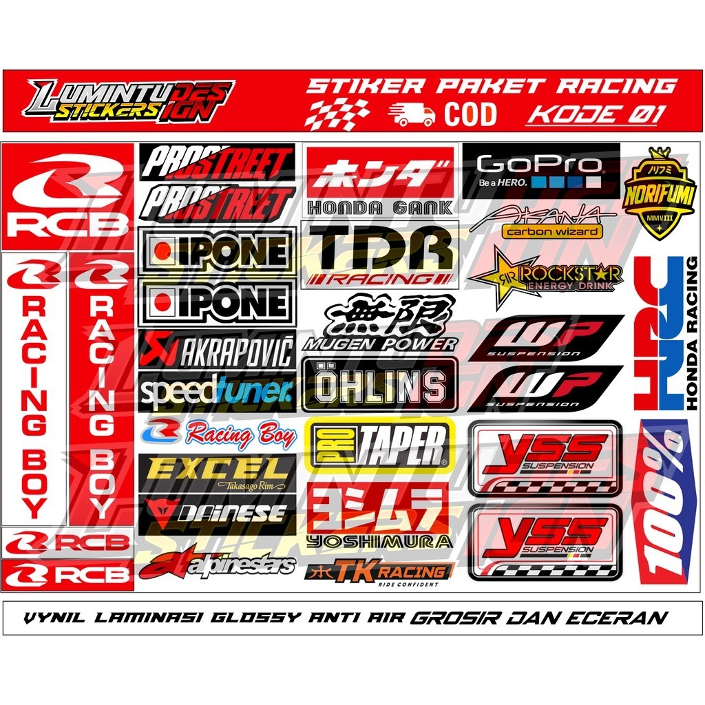 STIKER PACK SPONSOR RACING STIKER RACING STIKER MOTOR STIKER MOTOR BALAP