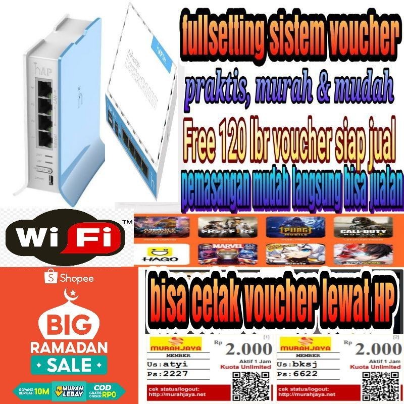 paket usaha voucher wifi mikrotik rb941 full setting rt rw net