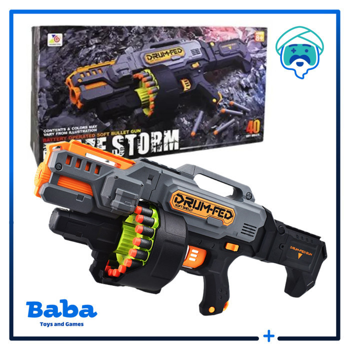 MAINAN BLAZE STORM SOFT BULLET MACHINE GUN 7138 ORIGINAL NOT NERF - ToysH