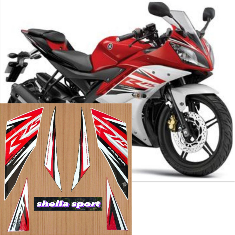 Striping r 15 R15 stiker R15 Yamaha R15 merah putih tahun 2014 2015 kualitas bagus