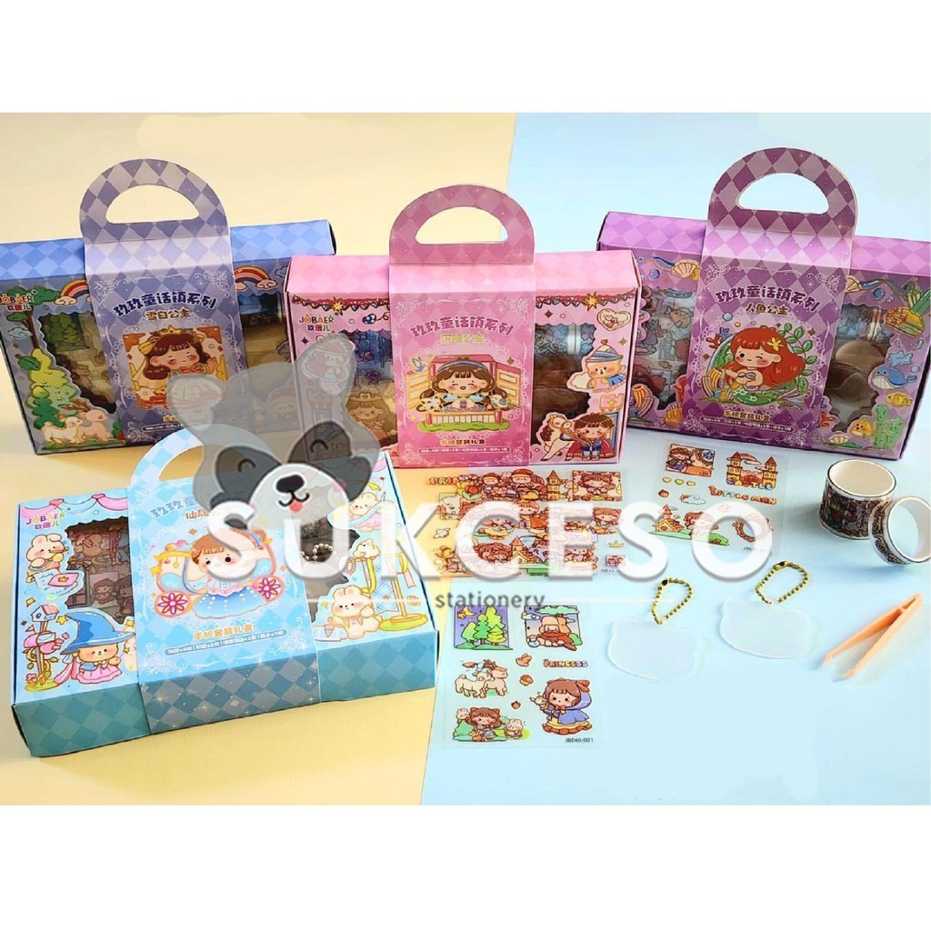 

Fancy Sticker Box JBE-40 Stiker Gift Box Set Seri Kota Dongeng DIY Keychain