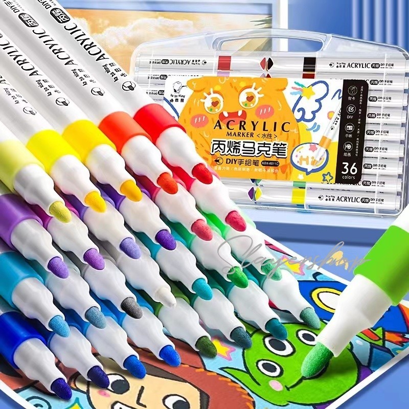 

Ay00! Color Marker 80/60 /24/12 Colors Acrylic Marker Set Waterproof Pen for Drawing Paper Canvas