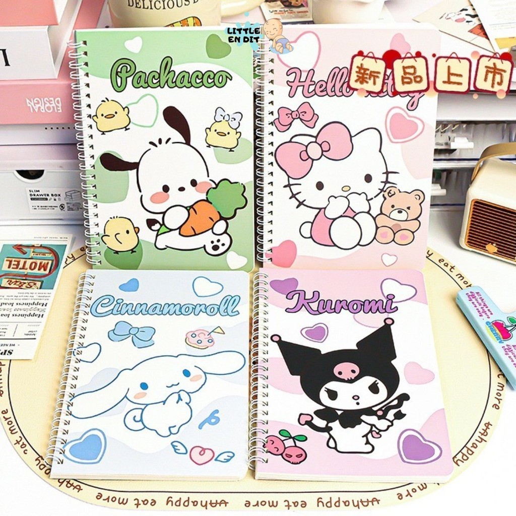 

Poohstation ATK43 Notebook Motif Sanrio/ Buku tulis ring A5/ Buku Jurnal Sanrio Kuromi Cinnamoroll