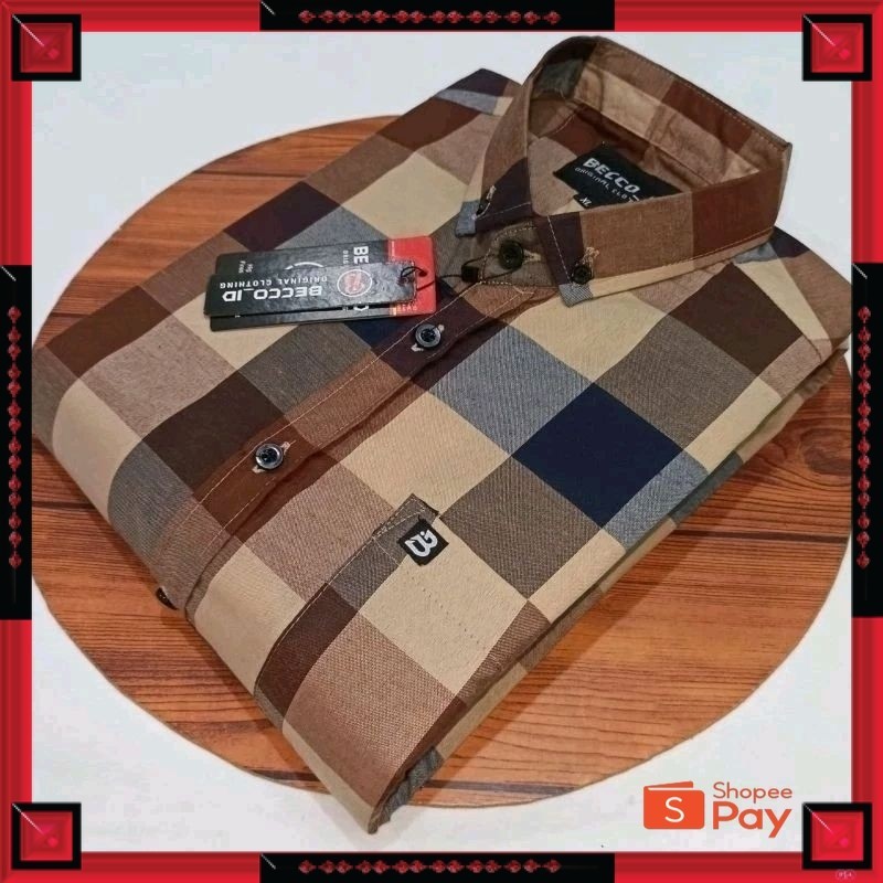 KAIN ADEM LEMBUT HALUS TEBAL / Kemeja pria kotak-kotak - kemeja pria motif -  kemeja pria lengan pen