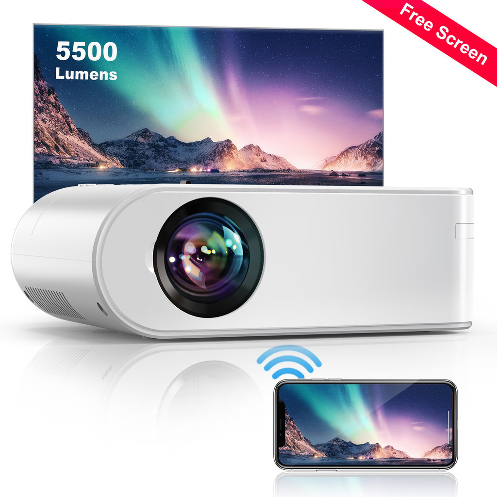 YABER Mini Projector 4k 1080P Full HD WiFi Projector V2 Portable Phone Wireless Mirroring Projector 