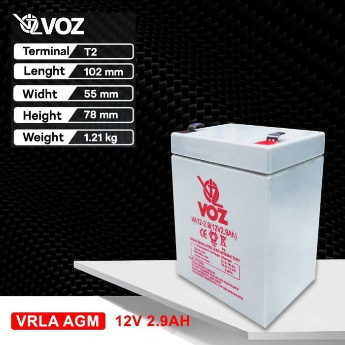 Voz Baterai VRLA 12V 2.9 Ah | Baterai Aki Voz 12V 2.9Ah