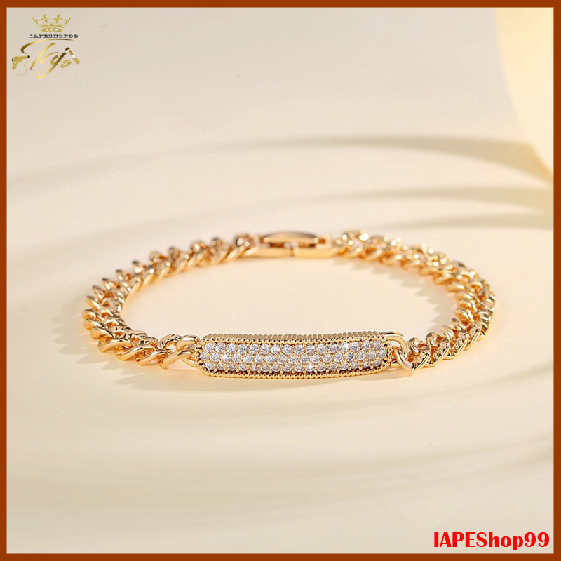 Gelang emas asli 24k lapis emas mudah kadar 17,7 anti karat (ada surat toko)