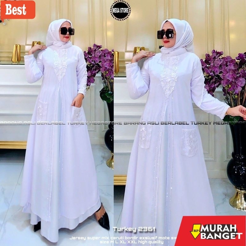 Abaya Turki Kekinian Gamis Turkey 2361 Dress Busana Muslimah By Original Mega Store