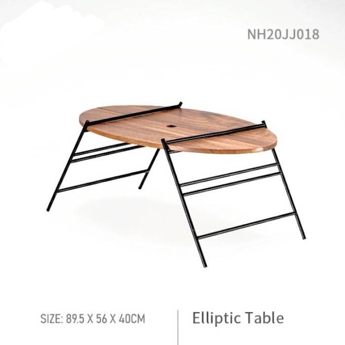 MEJA LIPAT CAMPING PIKNIK KAYU NATUREHIKE NH20JJ018 ELLIPTIC TABLE