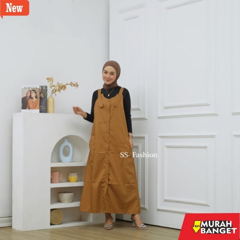 Jumpsuit Wanita Kekinian MAGGIE OVERALL PANJANG WANITA ROK PANJANG FASHION MUSLIM OVERALL