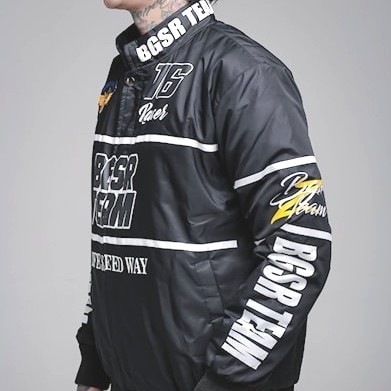 DISKON- Jaket Racing Addict Vintage Jacket Pria Windbreaker Waterproof Origin - Hitam, L