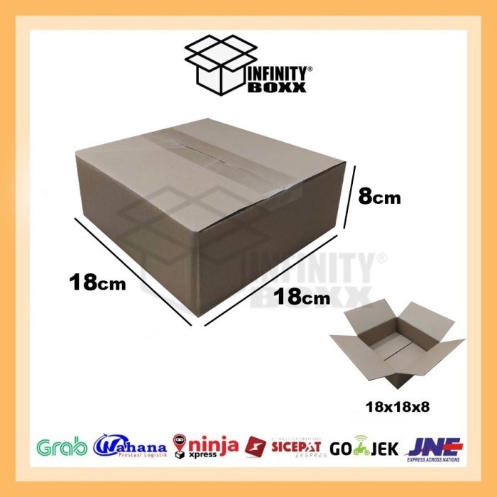 

kotak kardus box packing uk 18x18x8 POLOS BARU