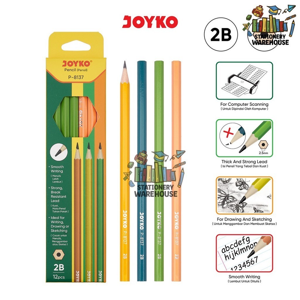 

Pencil Pensil Joyko P-8137 2B 1 Box 12 Pcs