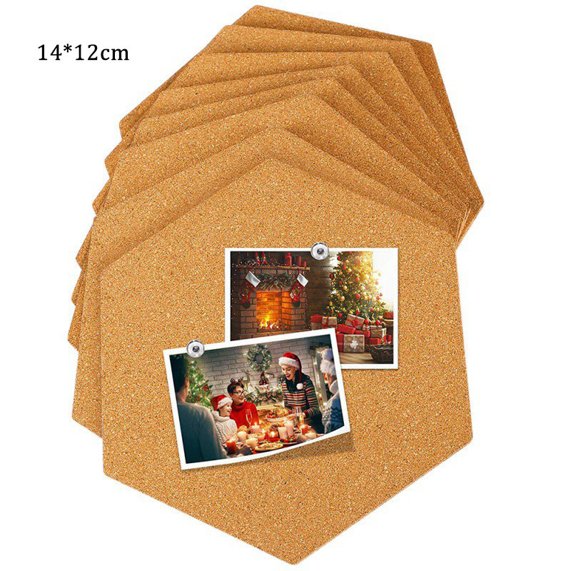 

Hexagonal/Square/Round Wooden Cork Board DIY Decorative Postcard Message Board Photo Home Decoration Wall Display Boards